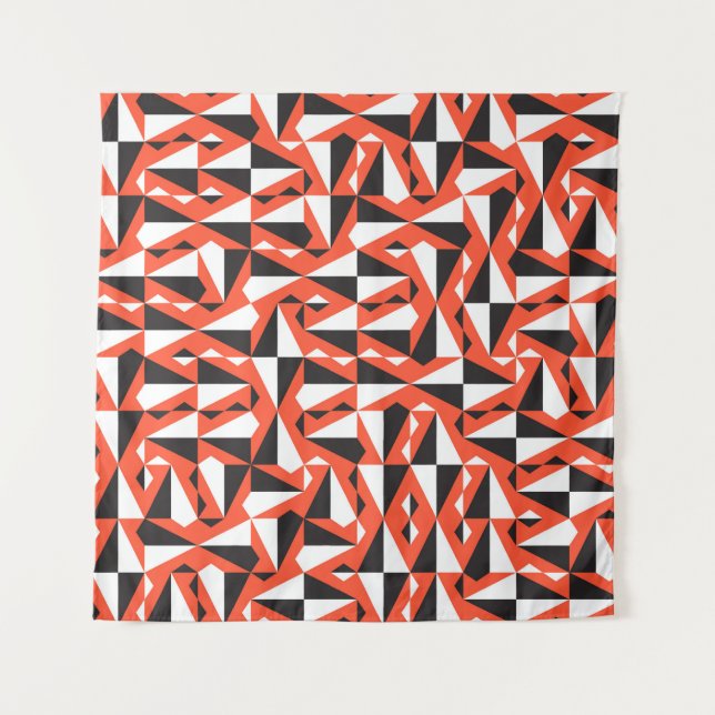 Abstrakter geometrischer Pinsel: Vintages Muster Wandteppich (Vorderseite)
