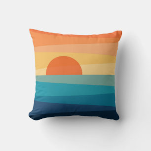 Abstrakter geometrischer Sonnenaufgang Kissen