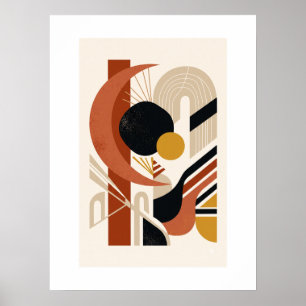 Abstrakter geometrischer Wandkunst-Druck   Mitte d Poster