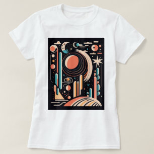 Abstrakter geometrischer Weltraumplanet. Vintager  T-Shirt