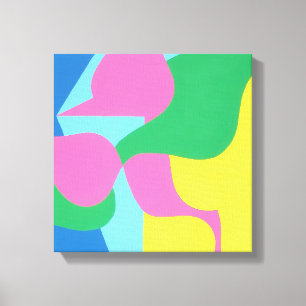 Abstrakter geschichteter rosa und grüner Kunstdruc Leinwanddruck