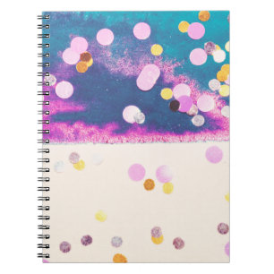 Abstrakter Glittery Blue Watercolor Splash Notizblock