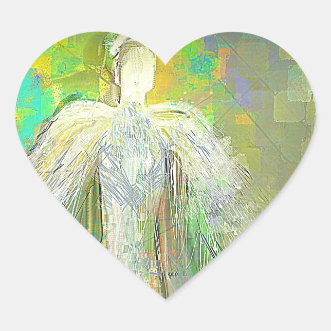 Abstrakter Glitzer Angel Herz-Aufkleber (Vorderseite)