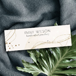 Abstrakter Glitzer Ivory Gold Stud Earring Display Mini Visitenkarte