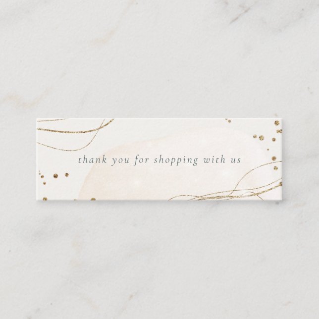 Abstrakter Glitzer Ivory Gold Wasserfarbe Vielen D Mini Visitenkarte (Vorderseite)