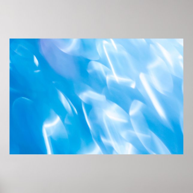 Abstrakter Glitzer leuchtet auf blauem Hintergrund Poster (Vorne)