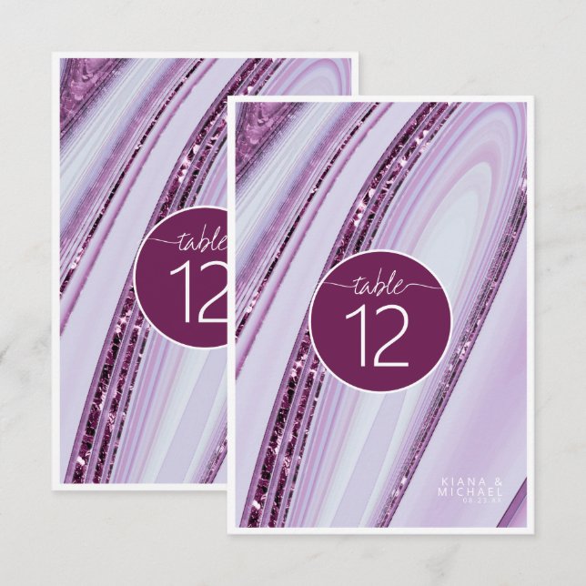Abstrakter Glitzer Strata Tischnummer Plum ID903 (Vorne/Hinten)