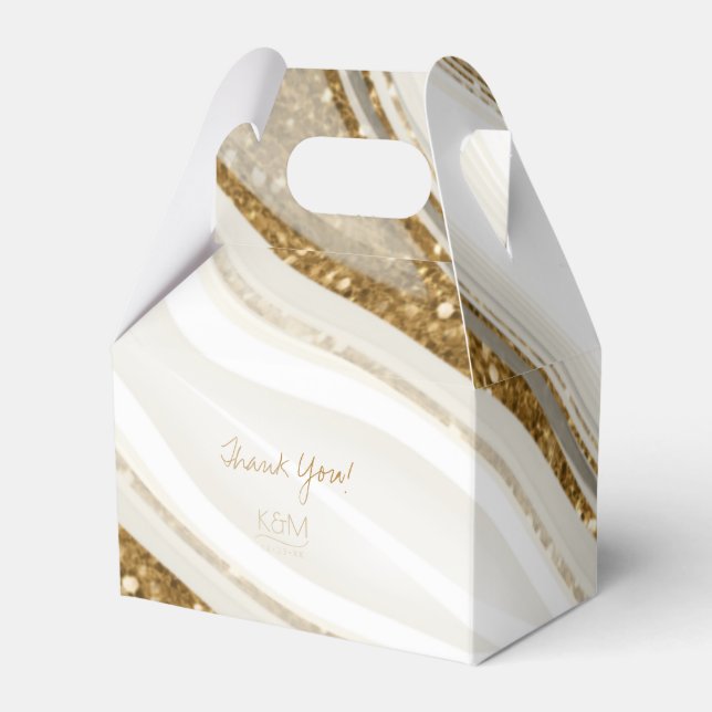 Abstrakter Glitzer Strata Wedding Danke V2 IV ID90 Geschenkschachtel (Vorderseite)