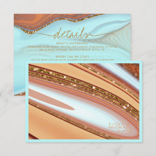Abstrakter Glitzer Strata Wedding Details SB ID903 Begleitkarte