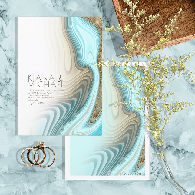 Abstrakter Glitzer Strata Wedding ID903 Einladung (Von Creator hochgeladen)