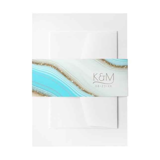 Abstrakter Glitzer Strata Wedding ID903 Einladungsbanderole (Vorderseite Beispiel)