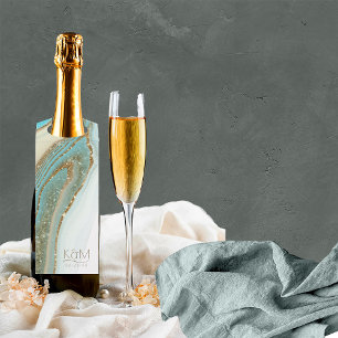 Abstrakter Glitzer Strata Wedding ID903 Flaschenanhänger