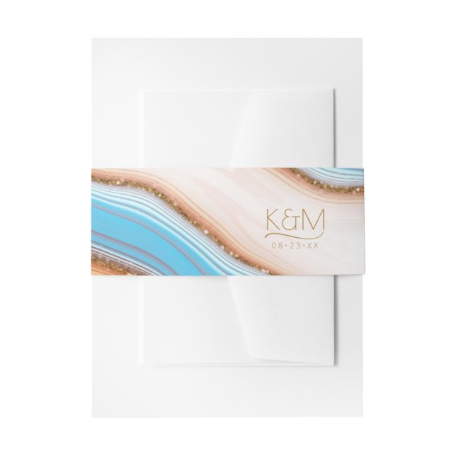 Abstrakter Glitzer Strata Wedding SW ID903 Einladungsbanderole (Vorderseite Beispiel)