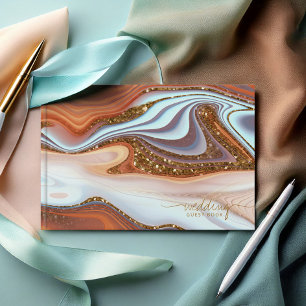 Abstrakter Glitzer Strata Wedding SW ID903 Gästebuch