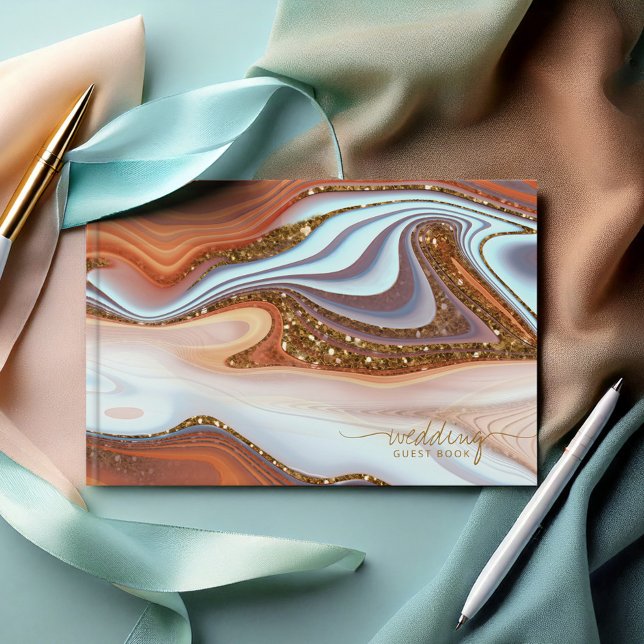 Abstrakter Glitzer Strata Wedding SW ID903 Gästebuch (Von Creator hochgeladen)