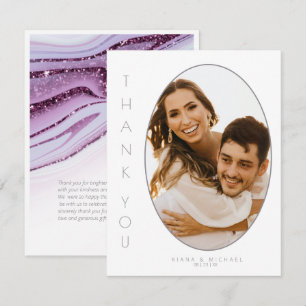 Abstrakter Glitzer Strata Wedding Vielen Dank an I Dankeskarte
