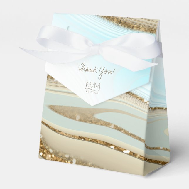 Abstrakter Glitzer Strata Wedding Vielen Dank, ID9 Geschenkschachtel (Vorderseite)