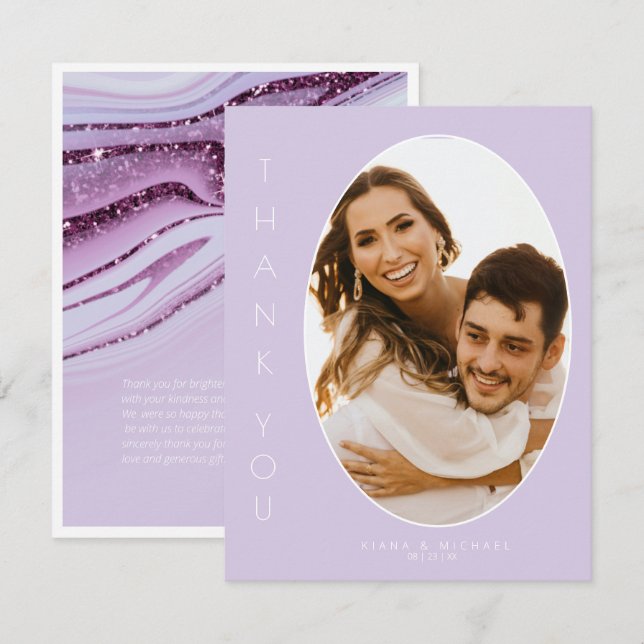 Abstrakter Glitzer Strata Wedding Vielen Dank, Lc  Dankeskarte (Vorne/Hinten)