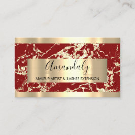 Abstrakter Golden Modern Marble Burgundy Rahmen Visitenkarte