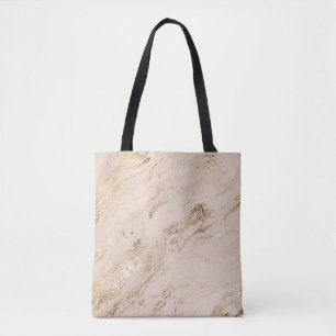 Abstrakter Goldmarmor mit Glitzer-Wellen Tasche