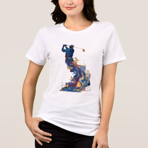 Abstrakter Golfer-Schwung Flüssige Tinte Wasserf Tri-Blend Shirt