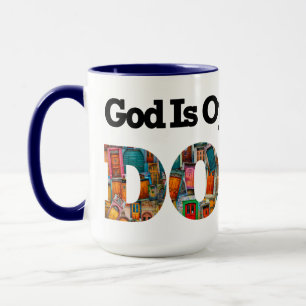Abstrakter Gott eröffnet neue Türen Muster Blau  Tasse