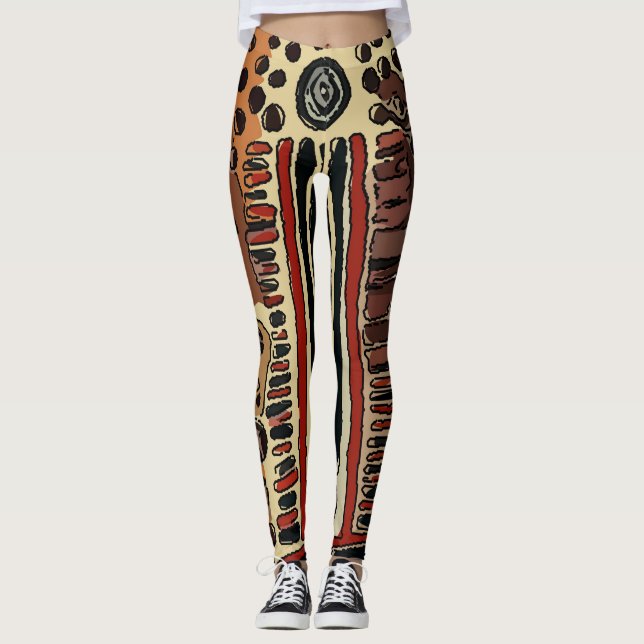 Abstrakter grauer Kreis, Matisse-Stil, Leggings (Vorderseite)