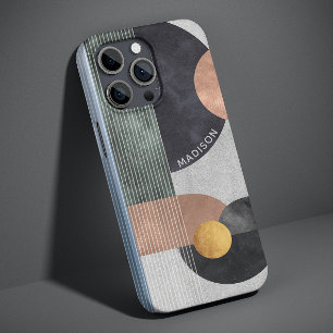 Abstrakter grauer Marmor-Roségold-Personalisierter Case-Mate iPhone Hülle