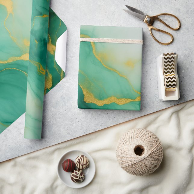 Abstrakter grüner Marmor Geschenkpapier (Kunsthandwerk)