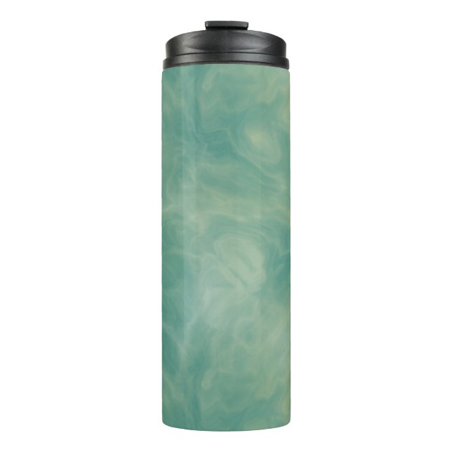 abstrakter grüner Marmor Thermosbecher (Vorderseite)