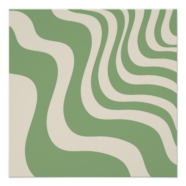 Abstrakter Grüner Streifen Moderner Frühling Poster (Vorderseite)