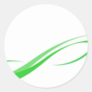 Abstrakter grüner Swoosh zeichnet Hintergrund Runder Aufkleber