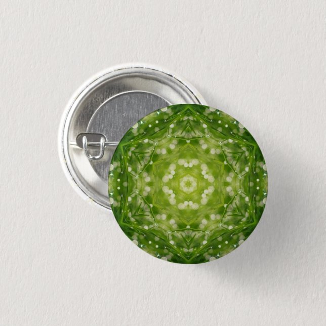 Abstrakter grüner Zierdruck Button (Vorne & Hinten)