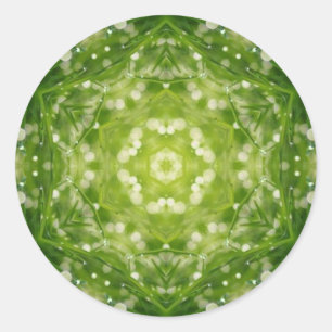 Abstrakter grüner Zierdruck Runder Aufkleber