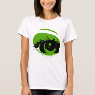Abstrakter grünes Augen-T - Shirt
