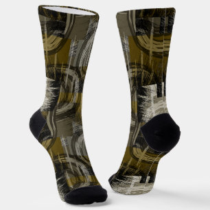 Abstrakter Grunge, monochrom braun Socken