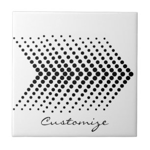 Abstrakter Halbton Circle Zigzag Chevrons Fliese