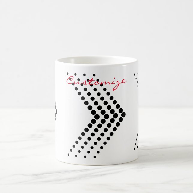 Abstrakter Halbton Circle Zigzag Zickzack Kaffeetasse (Mittel)