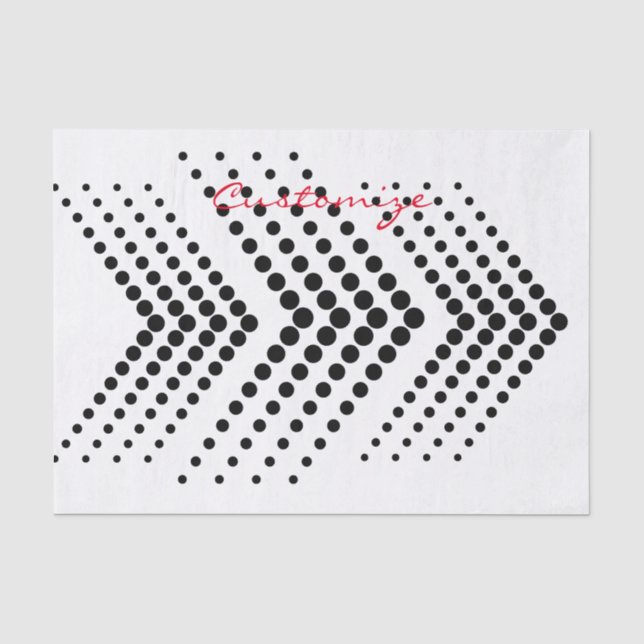 Abstrakter Halbton Circle Zigzag Zickzack Seidenpapier (Vorderseite)