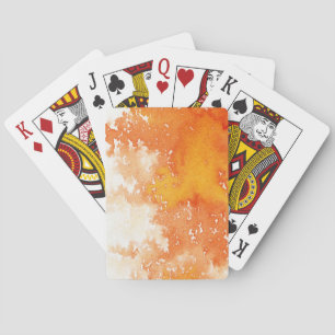 Abstrakter, handgemalter Aquarellhintergrund. 2 Spielkarten