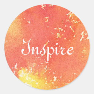 Abstrakter, handgemalter Aquarellhintergrund. Runder Aufkleber