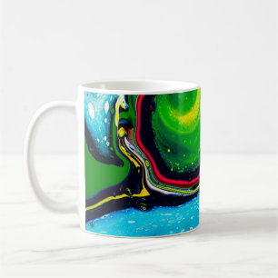 Abstrakter handgemalter Hintergrund, flüssige Acry Kaffeetasse