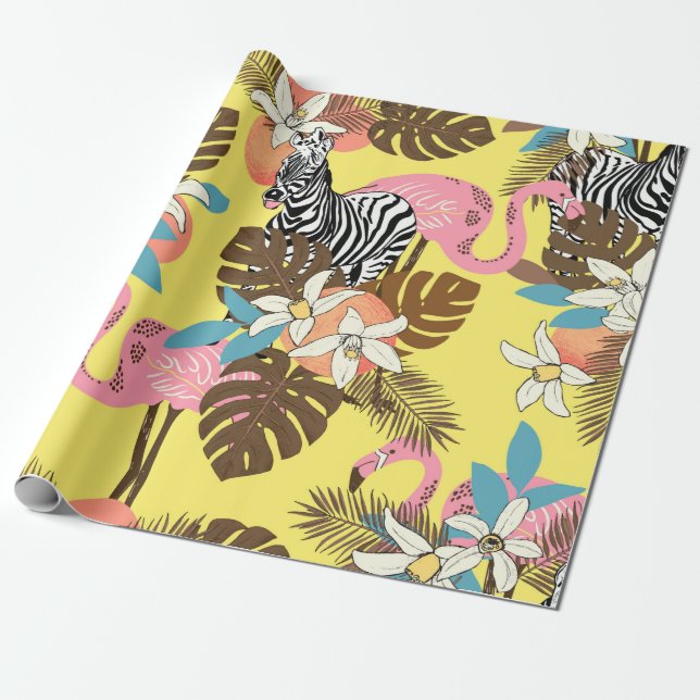 Abstrakter handgemalter, nahtloser Tierhintergrund Geschenkpapier (Ungerollt)