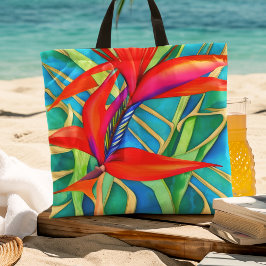 Abstrakter Hawaiianischer Vogel der Paradise-Blume Tasche
