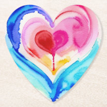 Abstrakter Heart Layer Untersetzer, expressive Kun