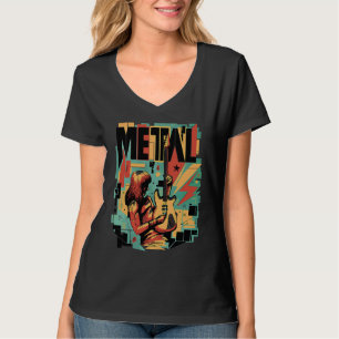 Abstrakter Heavy-Metal-Musiker des Rock and Roll T-Shirt