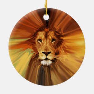 Abstrakter heftiger Löwe Keramikornament