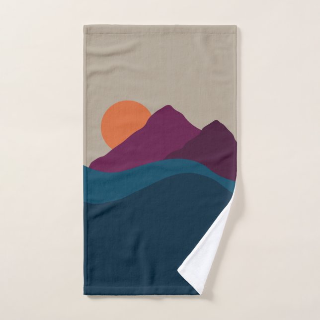 Abstrakter Herbst Herbstgebirge Landschaft Sonnenu Badhandtuch Set (Handtuch)