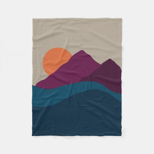 Abstrakter Herbst Herbstgebirge Landschaft Sonnenu Fleecedecke (Vorderseite)