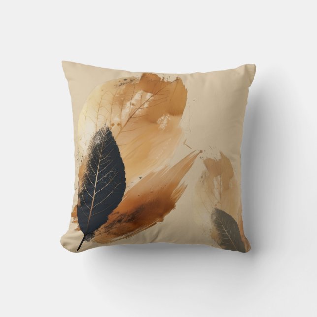 Abstrakter Herbstleaves Throw Kissen (Vorderseite)